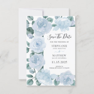 Save The Date Eucalyptus bleu Dusty Mariage floral