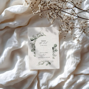 Save The Date Eucalyptus botanique élégant moderne simple mariag
