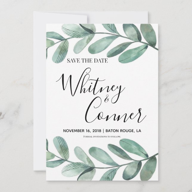 Save The Date Eucalyptus Enregistrer la Date (Devant)