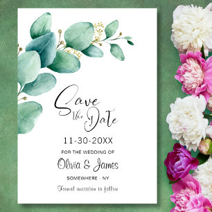 Save The Date Eucalyptus Feuilles mariage Enregistrer la date