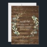 Save the Date Eucalyptus Greenery Rustic Wood<br><div class="desc">Eucalyptus Greenery Succulent Botanical Watercolor Spring Wedding Save the Date Card on Rustic Country Wood background - includes beautiful and elegant script typography with modern botanical leaves and greenery for the special Wedding day celebration.</div>