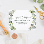 Save the Date Eucalyptus Greenery Succulent Announcement Postcard<br><div class="desc">Announce your upcoming nuptials in style with our stunning eucalyptus save the date cards. These cards feature a beautiful eucalyptus design, bringing a touch of nature to your special day. With a chic and modern look, your guests will be eager to save the date for your wedding. Our easy online...</div>