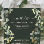 Save the Date Eucalyptus Greenery Succulent Announcement Postcard<br><div class="desc">Eucalyptus Greenery Succulent Botanical Watercolor Spring Wedding Save the Date Card on white background - includes beautiful and elegant script typography with modern botanical leaves and greenery for the special Wedding day celebration.</div>