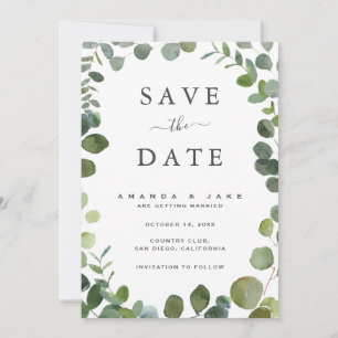 Save The Date Eucalyptus Mariage Appartement Enregistrer La Cart