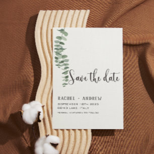 Save The Date Eucalyptus Mariage botanique élégant moderne simpl