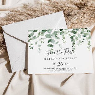 Save The Date Eucalyptus Mariage Horizontal Enregistrer La Date