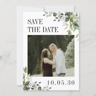 Save The Date Eucalyptus Photo Mariage QR Code Retour