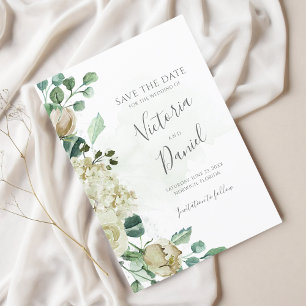 Save The Date Eucalyptus Verdure Feuilles Élégant Mariage Floral