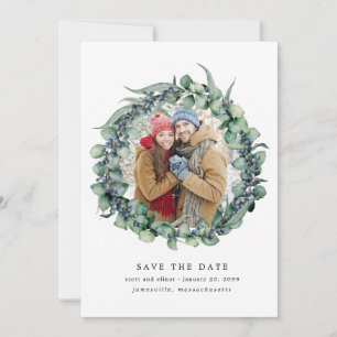 Save The Date Eucalyptus Wreath Wedding Enregistrer la date