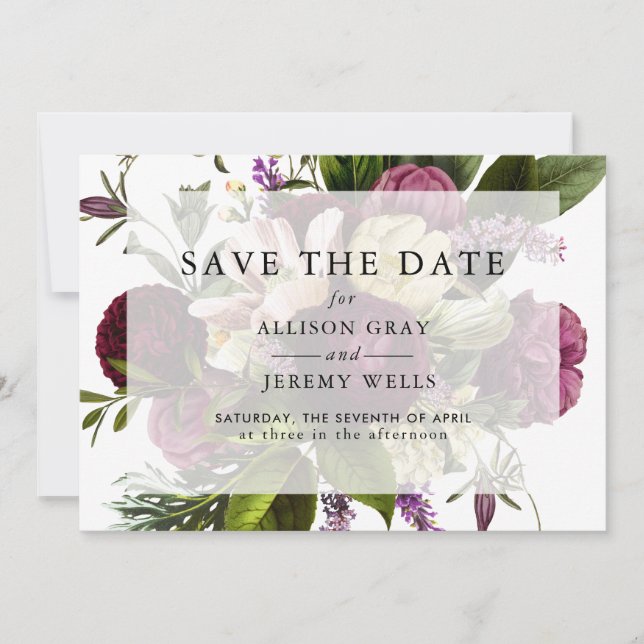 Save The Date Événement à retenir Fleurs Violettes (Devant)