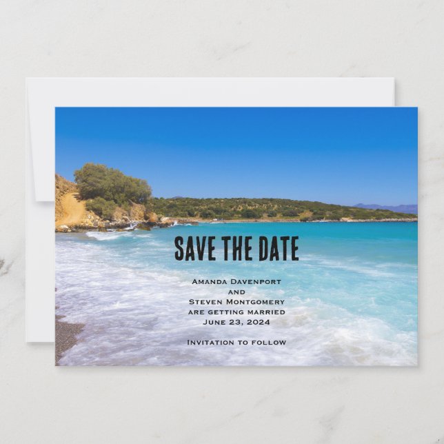 Save The Date Exotic Beach Tropical Island Paradise Mariage (Devant)