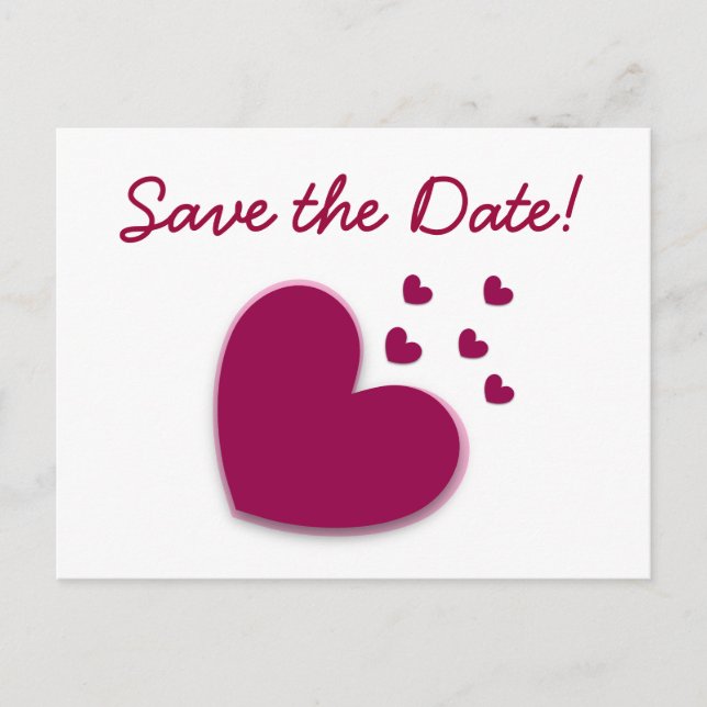 SAVE THE DATE. Explosion of Hearts A11 Announcement Postcard (Front)