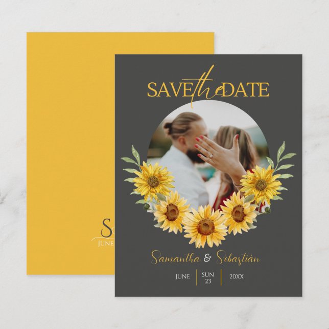 Save The Date Faire annonce de mariage avec une photo d'arche de (Devant / Derrière)