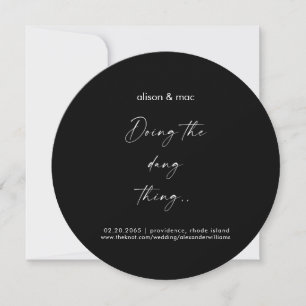Save The Date Faire la Chose Dang Round Mariage Noir
