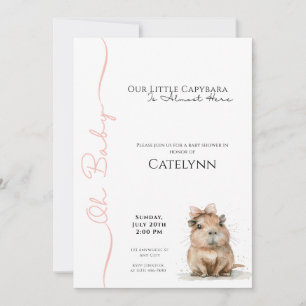 Save The Date Faire part de Baby Shower Capybara • Oh Baby Girl