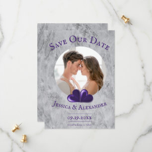 Save The Date Faire part de date de mariage avec photo Purple He