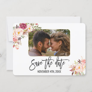 Save The Date Faire part de date de mariage floral rose blush av