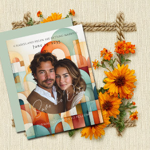 Save The Date Faire part de date de mariage géométrique moderne,