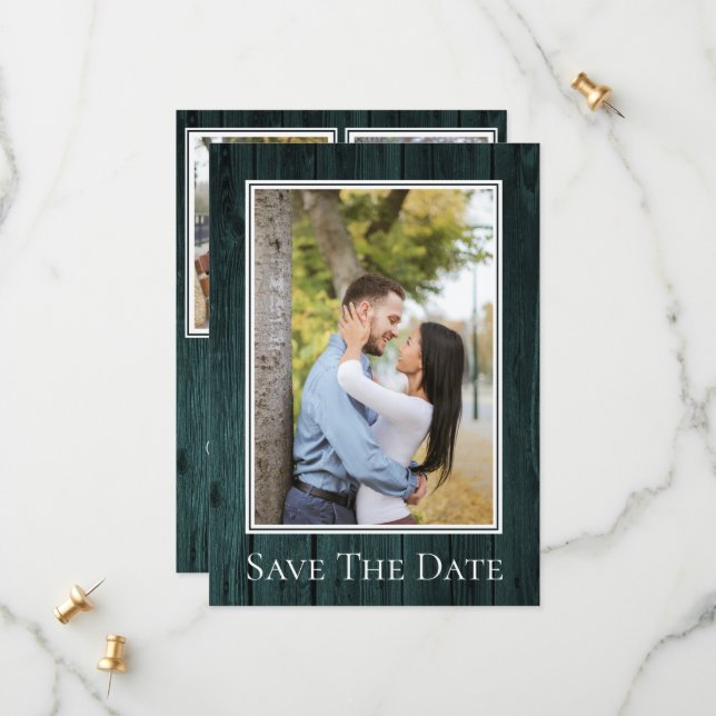 Save The Date Faire part de date de mariage simple rustique sarc (Devant/Arrière en situation)