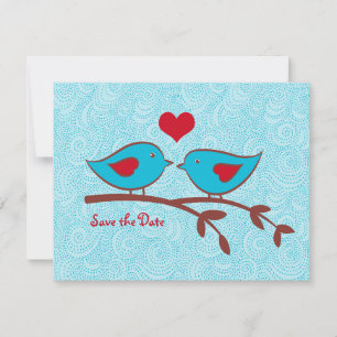Save The Date Faire part de Love Birds pour annoncer la date