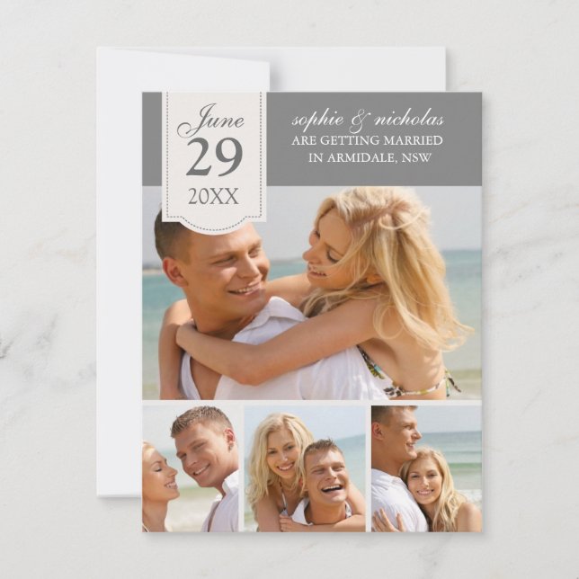 Save The Date Faire part de mariage avec photos modernes (Devant)