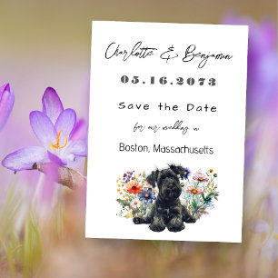 Save The Date Faire part de mariage de chien Schnauzer pour rése
