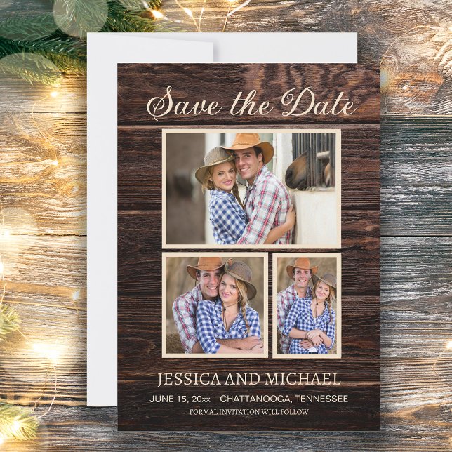 Save The Date Faire part de mariage en bois rustique de grange 3 (Rustic wood photo wedding Save the Date)