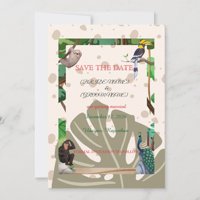 Save The Date Faire part de mariage Rustique en Forêt (Devant)