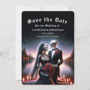 Save The Date Faire part de mariage squelette de la marine gothi