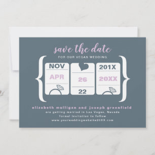 Save The Date Faire part de mariage sur machine à sous