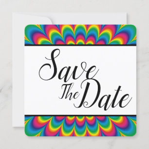 Save The Date Faire part de Psychedelic Tie Dye
