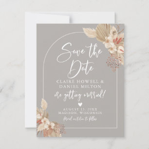 Save The Date Faire part de sauvegarde Bohème Herbe des Pampas G