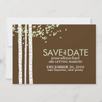 Faire part mariage Arbres de bouleau