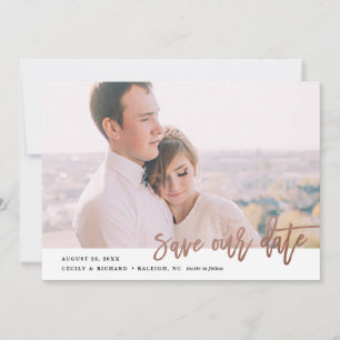 Save The Date Faire part moderne de calligraphie photo