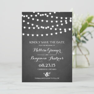 Save The Date Fairy Lights Chalkboard Enregistrer la date Annonc