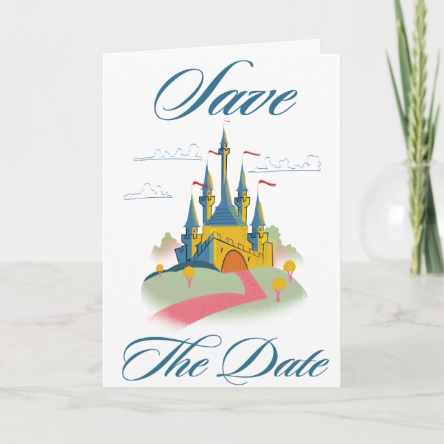 Save the Date Fairytail Castle Note Card (Front)
