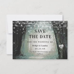 Save The Date Fairytale Enchanted Forest Green Enregistrer La Da