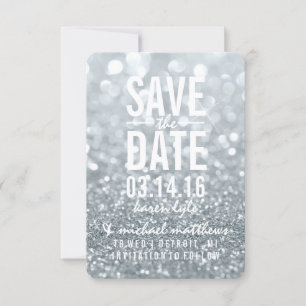 Save The Date Faites gagner la date   Glit argenté ouvrier