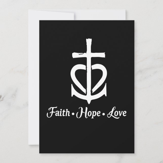 Save The Date Faith Hope Love Cross Ancre Coeur Jésus (Devant)