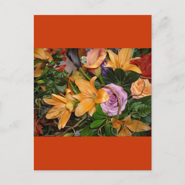 Save-the-Date/Fall Wedding Flowers Announcement Postcard (Front)