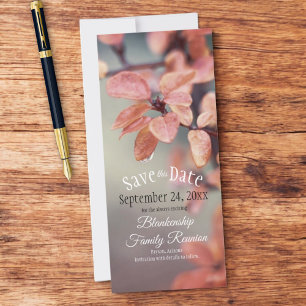 Save The Date Family Reunion Autumn Leaves Bokeh