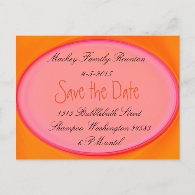 save the date family reunion, party invite etc (Front)