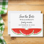 Save The Date Family Reunion Watermelon Invitation<br><div class="desc">Are you planning a family reunion? Let your family know when it will be with this unique Save the Date card. It is decorated with red watercolor watermelons and is easily customizable. Because we create our artwork you won't find this exact image from other designers. Original Watercolor © Michele Davies....</div>