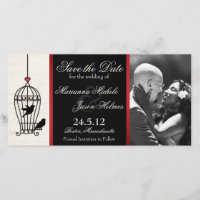 Fanciful Birdcage Photo Enregistrer la date Ruban 