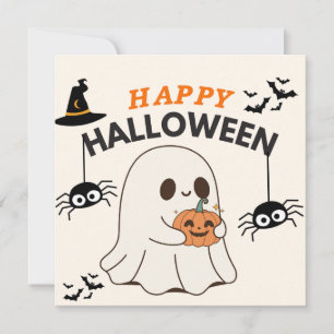 Save The Date Fantôme avec Citrouille - Happy Halloween Design