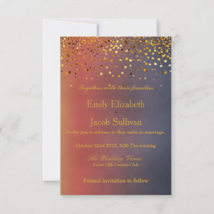 Save The Date Faux Gold Foil Confetti Mariage élégant
