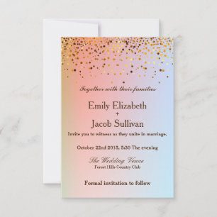 Save The Date Faux Gold Foil Confetti Mariage élégant