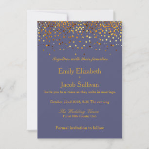 Save The Date Faux Gold Foil Confetti Mariage élégant