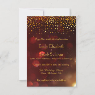 Save The Date Faux Gold Foil Confetti Mariage Élégant Enregistre
