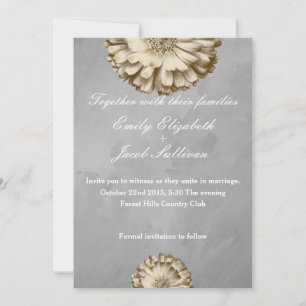Save The Date Faux Gold Parties scintillant Foil Daisy Inspiré M